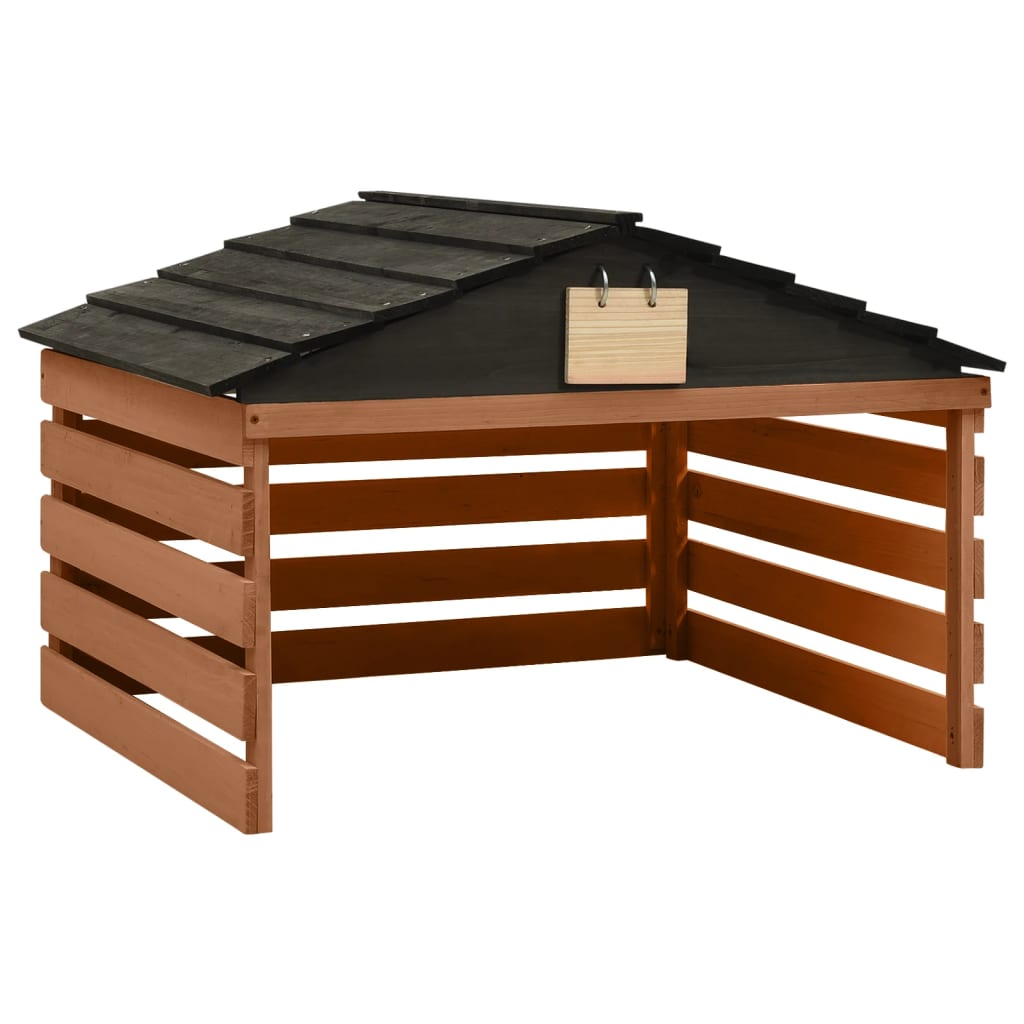 Couverture Vidaxl pour la tondeuse à gazon 78x74x54 cm Vurenhout Brun noir