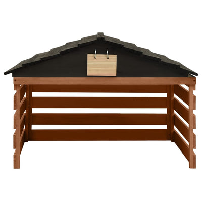 Couverture Vidaxl pour la tondeuse à gazon 78x74x54 cm Vurenhout Brun noir