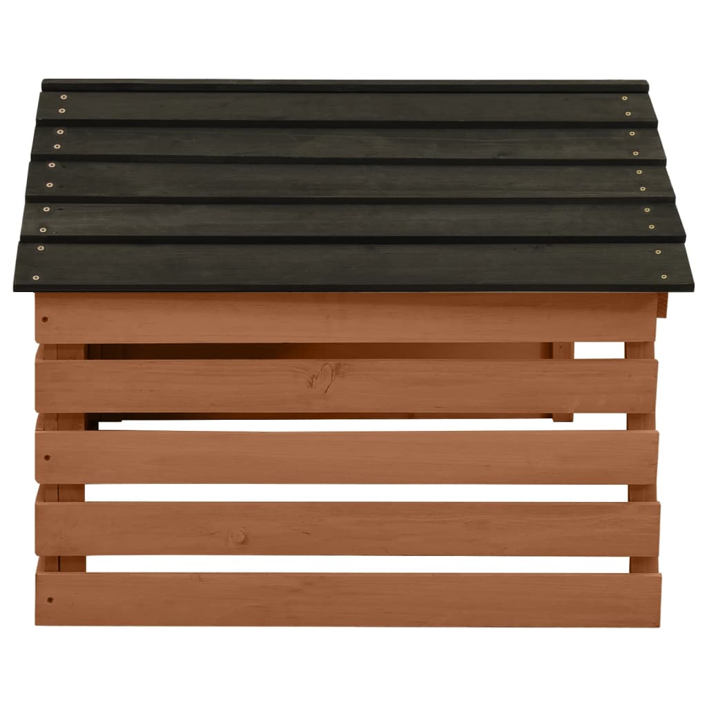 Couverture Vidaxl pour la tondeuse à gazon 78x74x54 cm Vurenhout Brun noir
