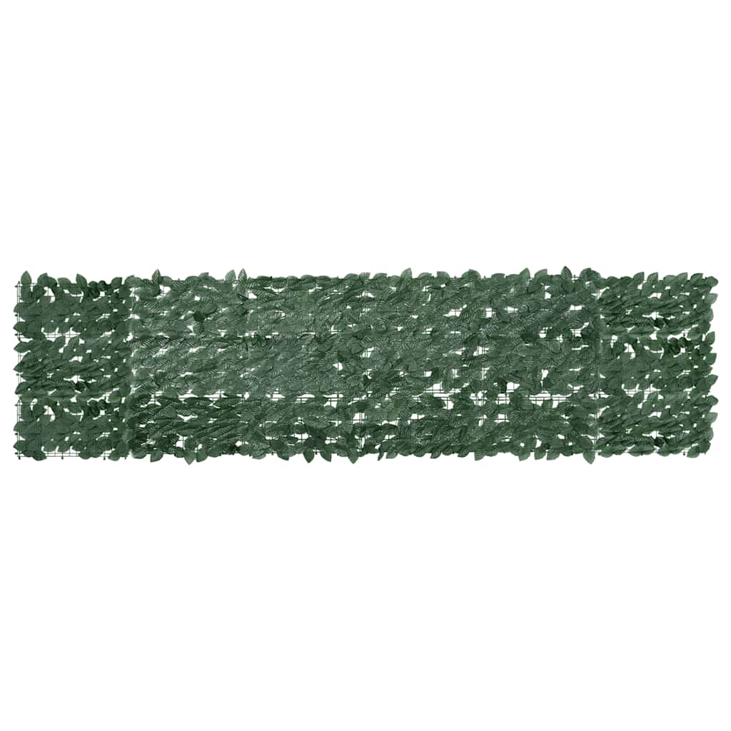 Écran de balcon Vidaxl avec feuilles vert foncé 300x75 cm