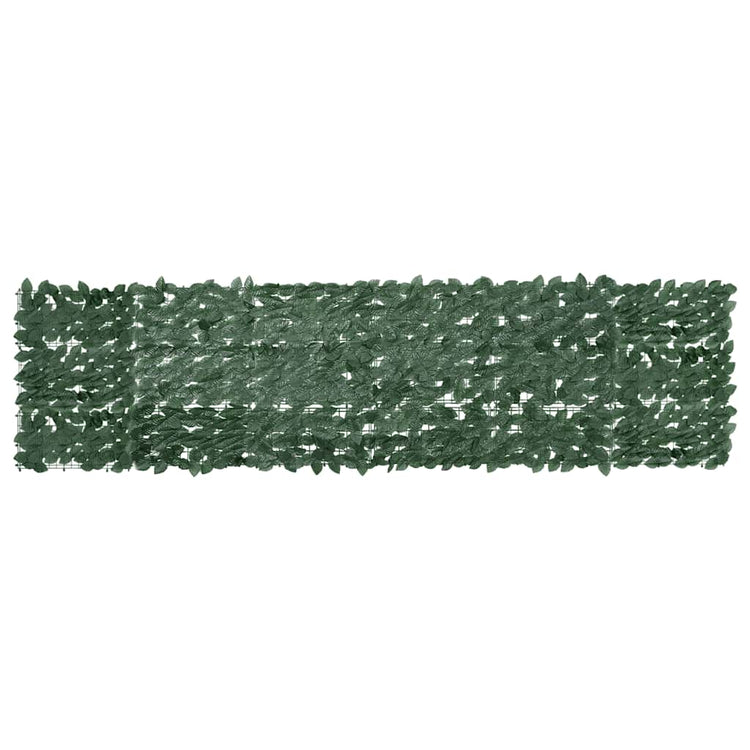Écran de balcon Vidaxl avec feuilles vert foncé 300x75 cm