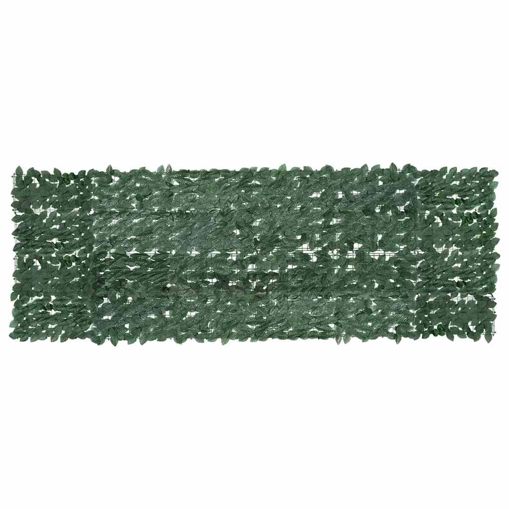 Écran de balcon Vidaxl avec feuilles vert foncé 300x100 cm