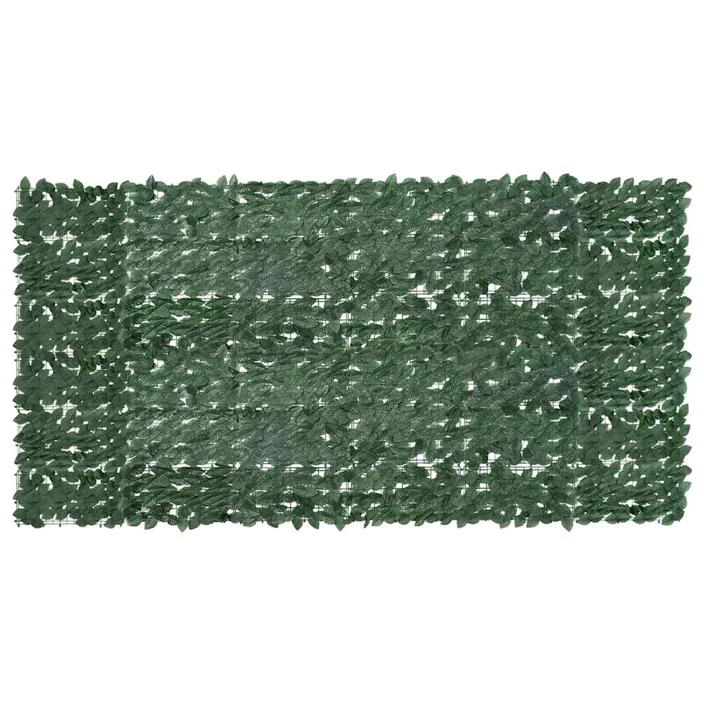 Écran de balcon Vidaxl avec feuilles vert foncé 300x150 cm