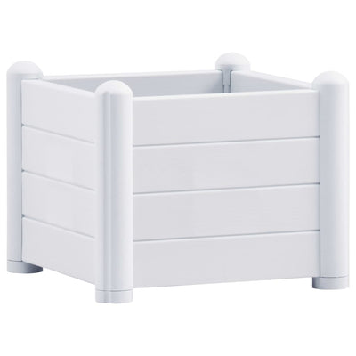 Vidaxl Planter surélevé 43x43x35 cm pp blanc