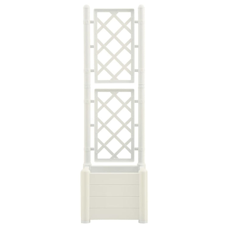 Planteur vidaxl avec latwerk 43x43x142 cm pp blanc