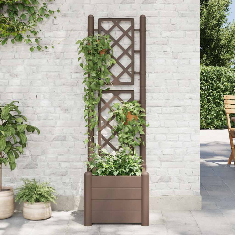 Vidaxl Plannet avec Latwerk 43x43x142 cm pp mokka