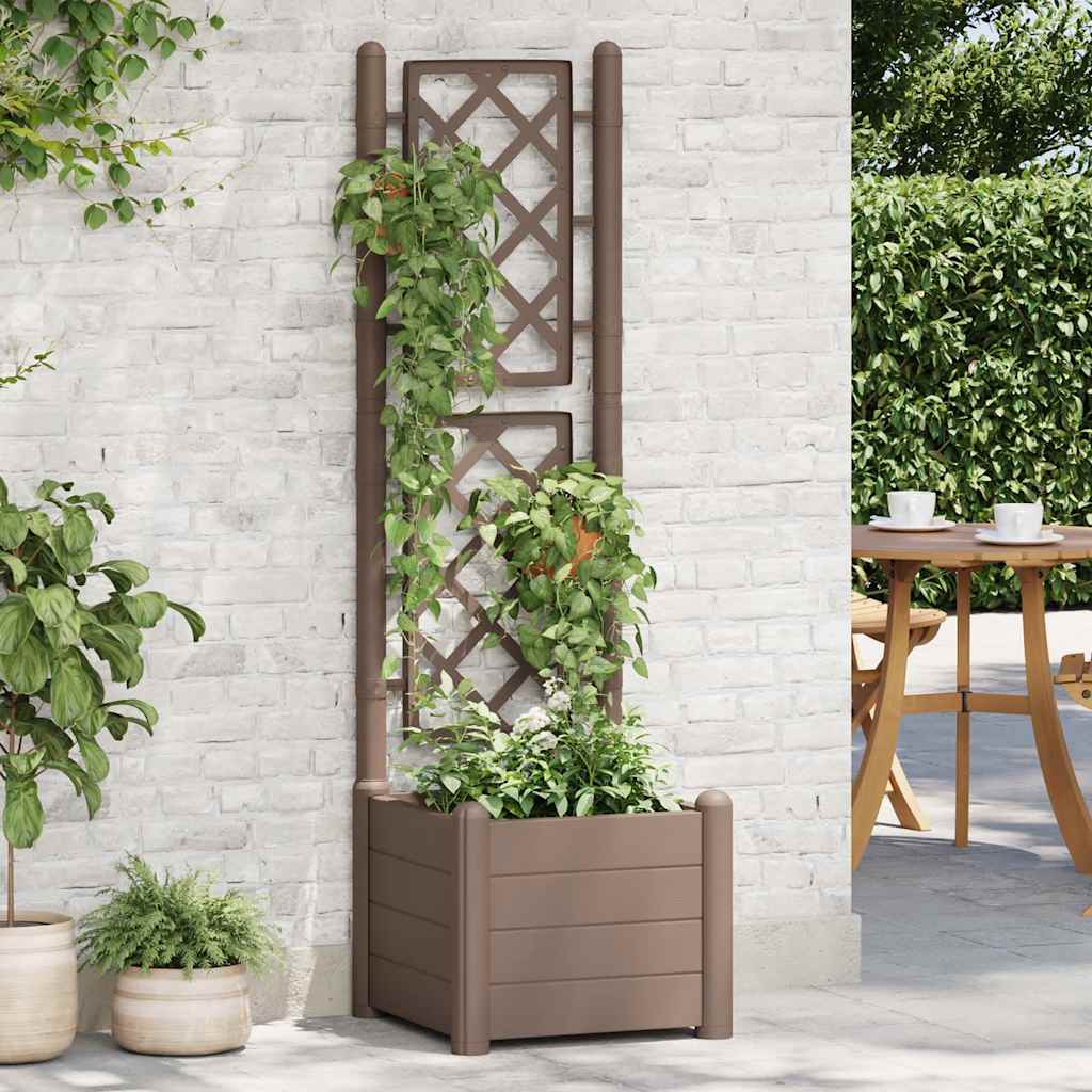 Vidaxl Plannet avec Latwerk 43x43x142 cm pp mokka