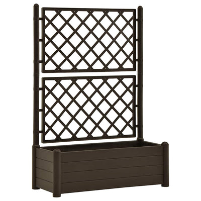 Jardinière Vidaxl avec Latwerk 100x43x142 cm PP mokka