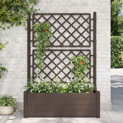 Jardinière Vidaxl avec Latwerk 100x43x142 cm PP mokka