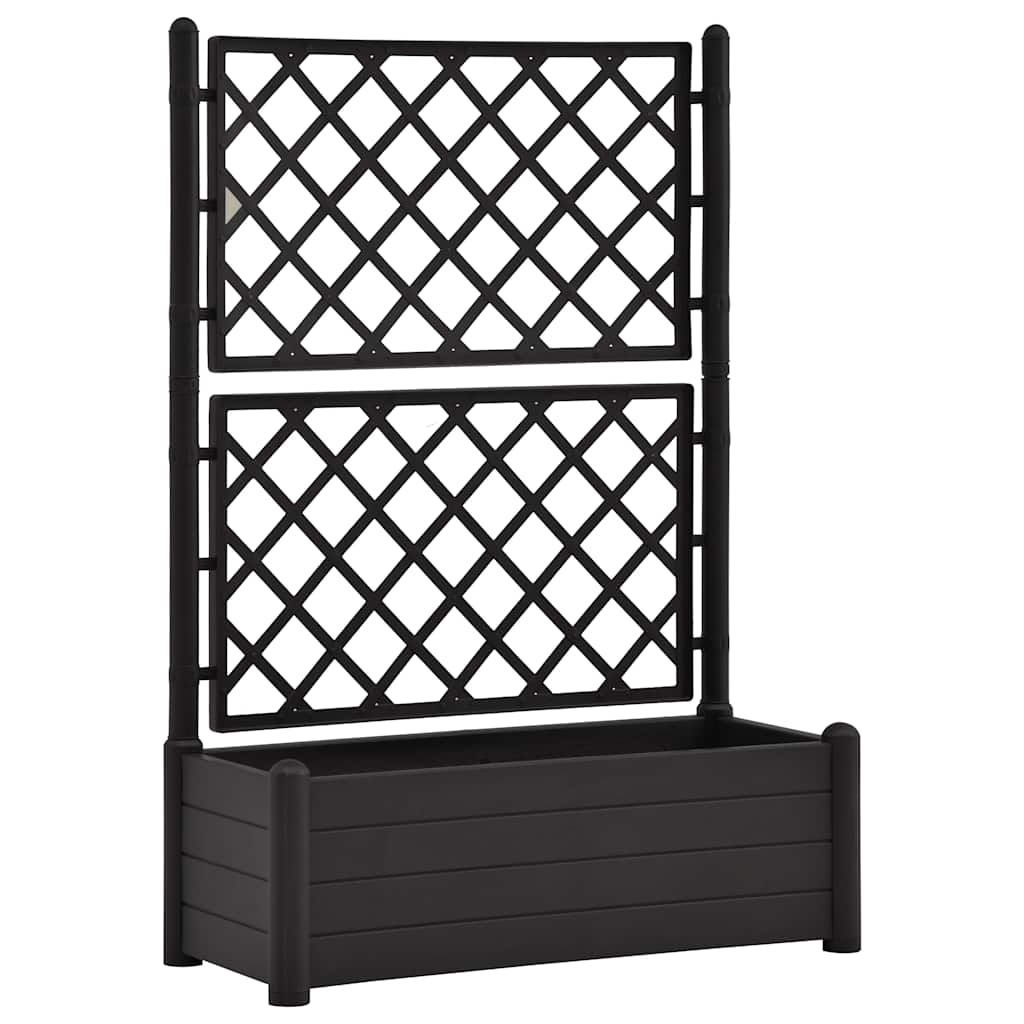 Planteur vidaxl avec latwerk 100x43x142 cm pp anthracite