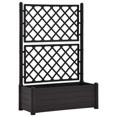 Planteur vidaxl avec latwerk 100x43x142 cm pp anthracite