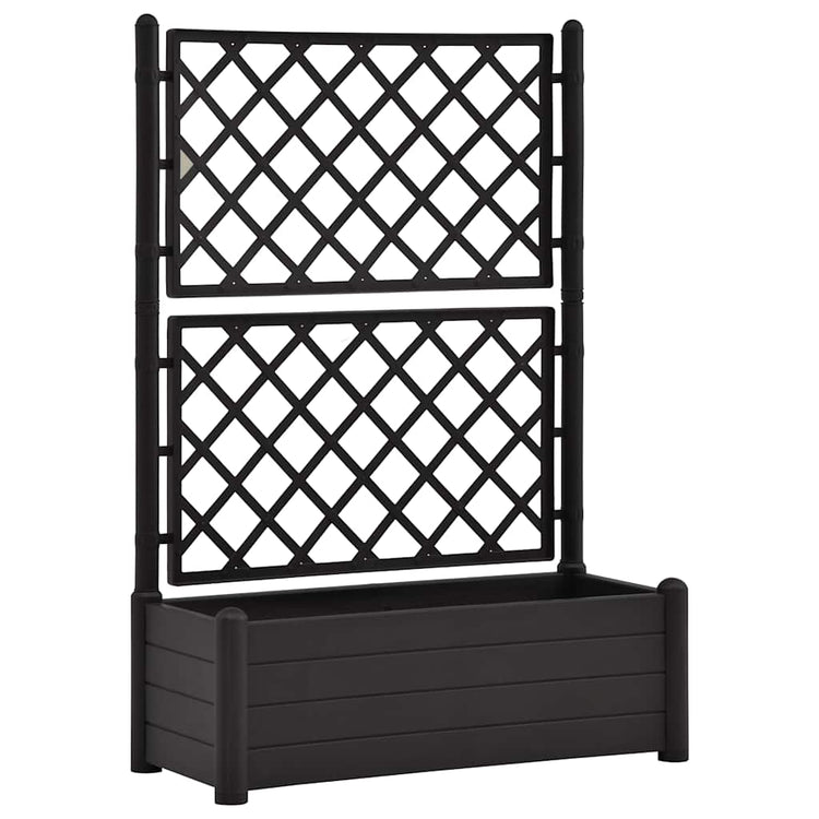 Planteur vidaxl avec latwerk 100x43x142 cm pp anthracite