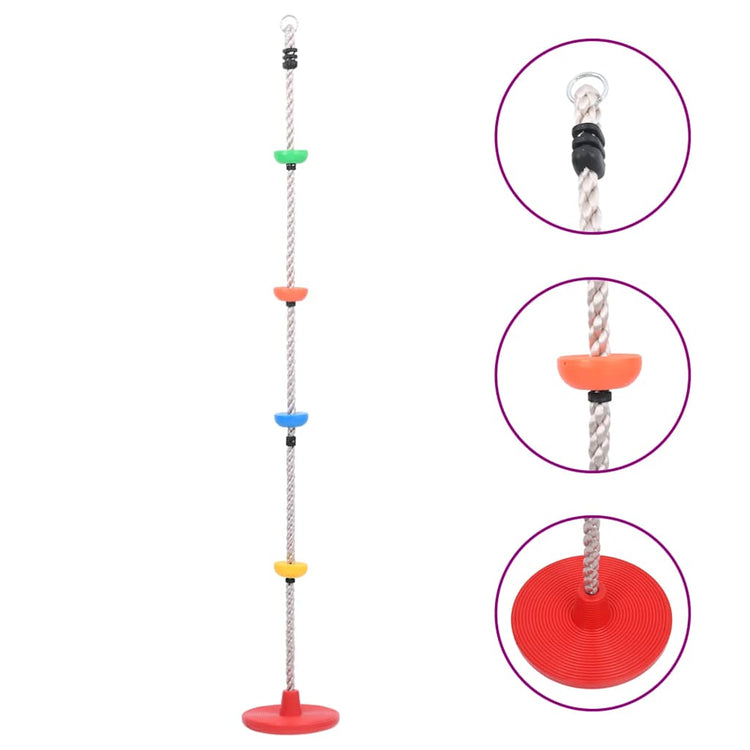 Vidaxl Rocking Climb Corde avec plateaux et disque 200 cm