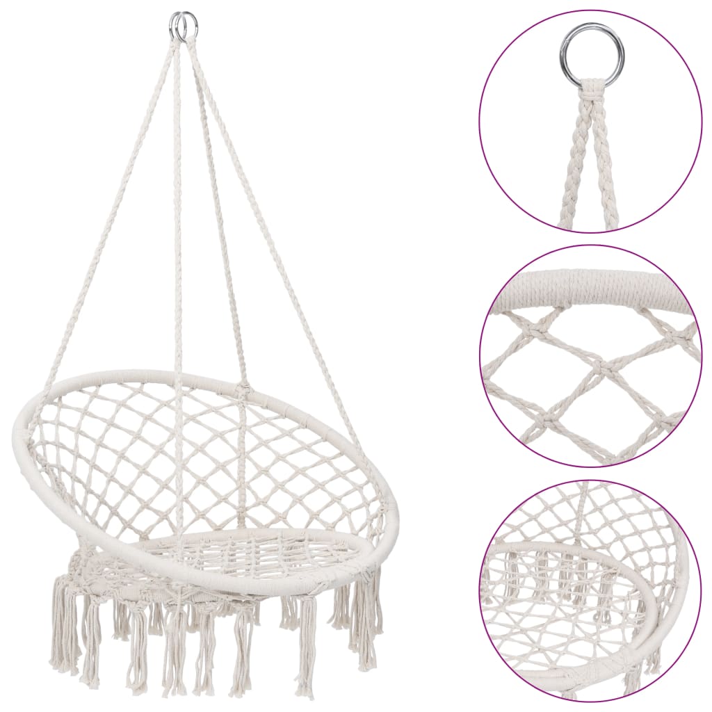Vidaxl chaise suspendue 80 cm beige