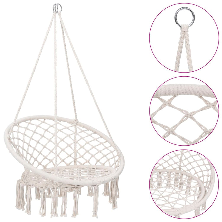 Vidaxl chaise suspendue 80 cm beige