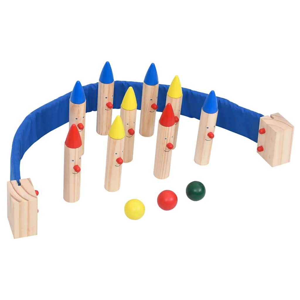 Vidaxl Bowling Game Solid Pine Multi-Colored