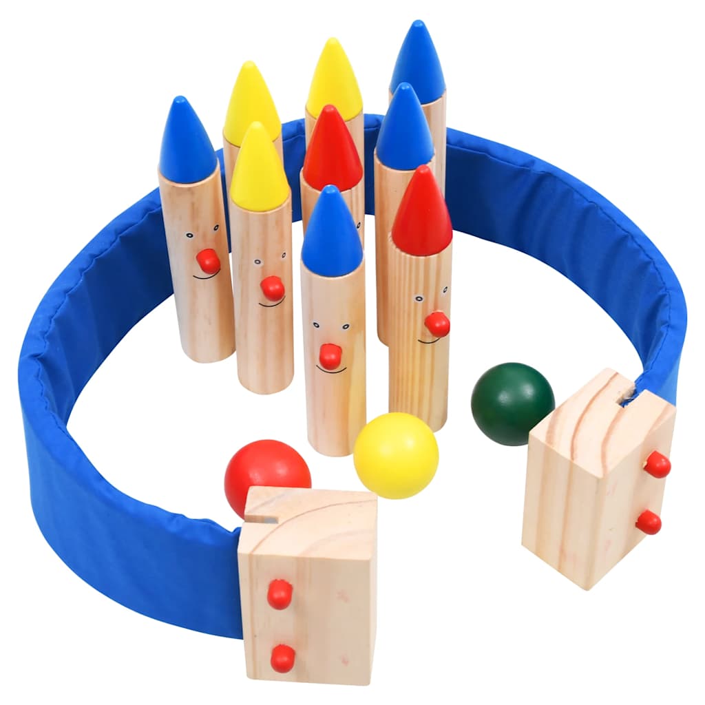 Vidaxl Bowling Game Solid Pine Multi-Colored