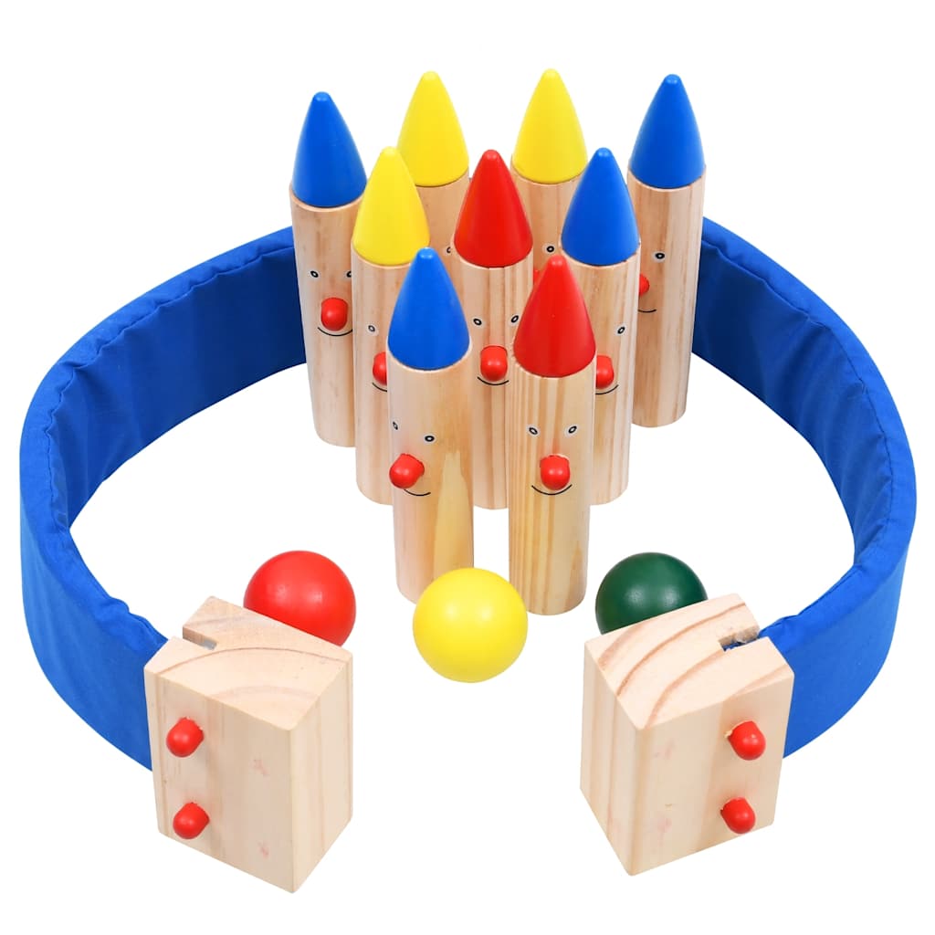 Vidaxl Bowling Game Solid Pine Multi-Colored