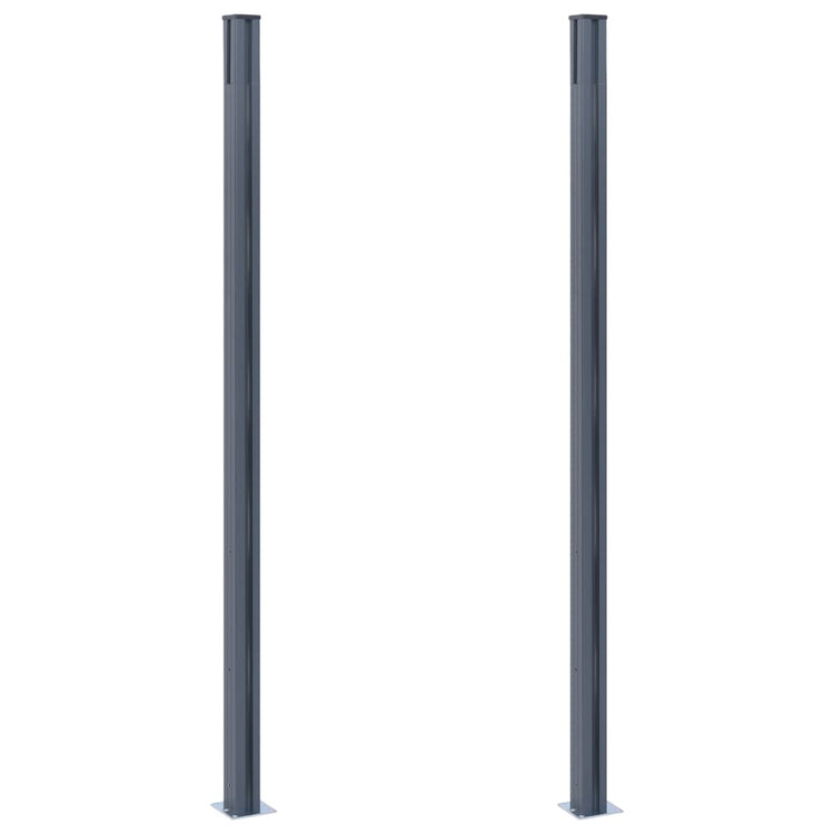 Vidaxl Fence Posts 2 pcs 185 cm en aluminium gris foncé