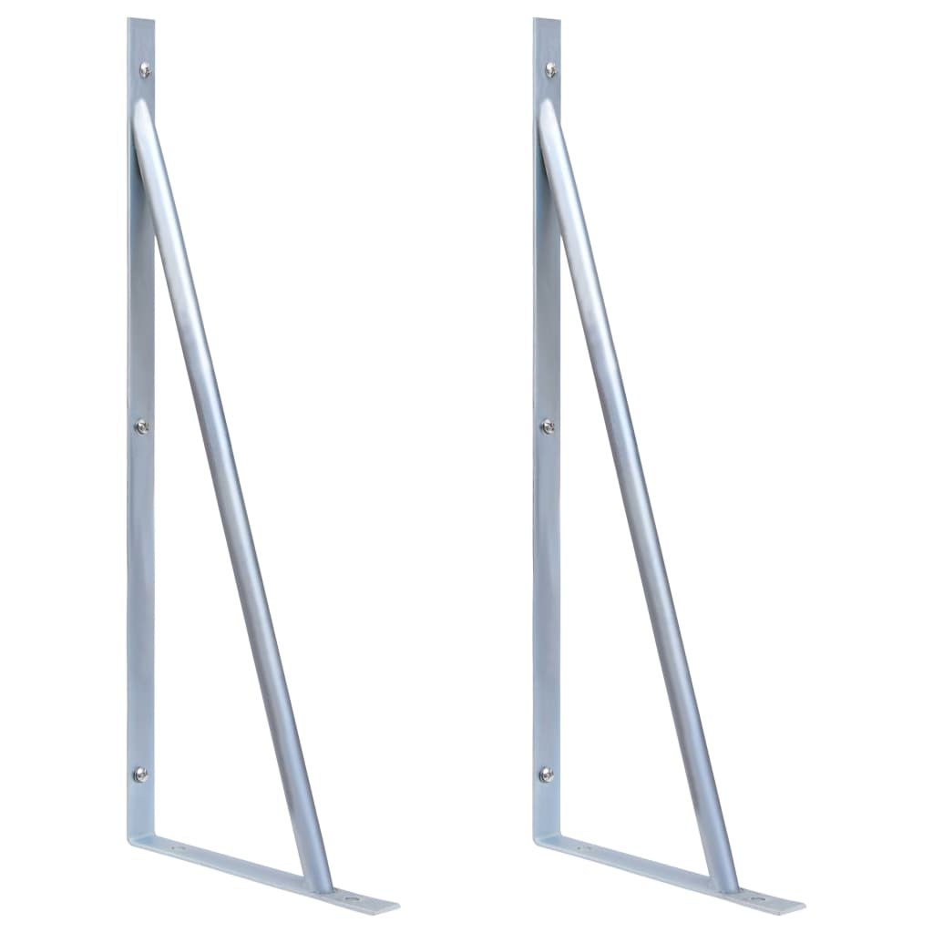 Vidaxl Support Brackets Fence Post 2 St Galvanized Steel