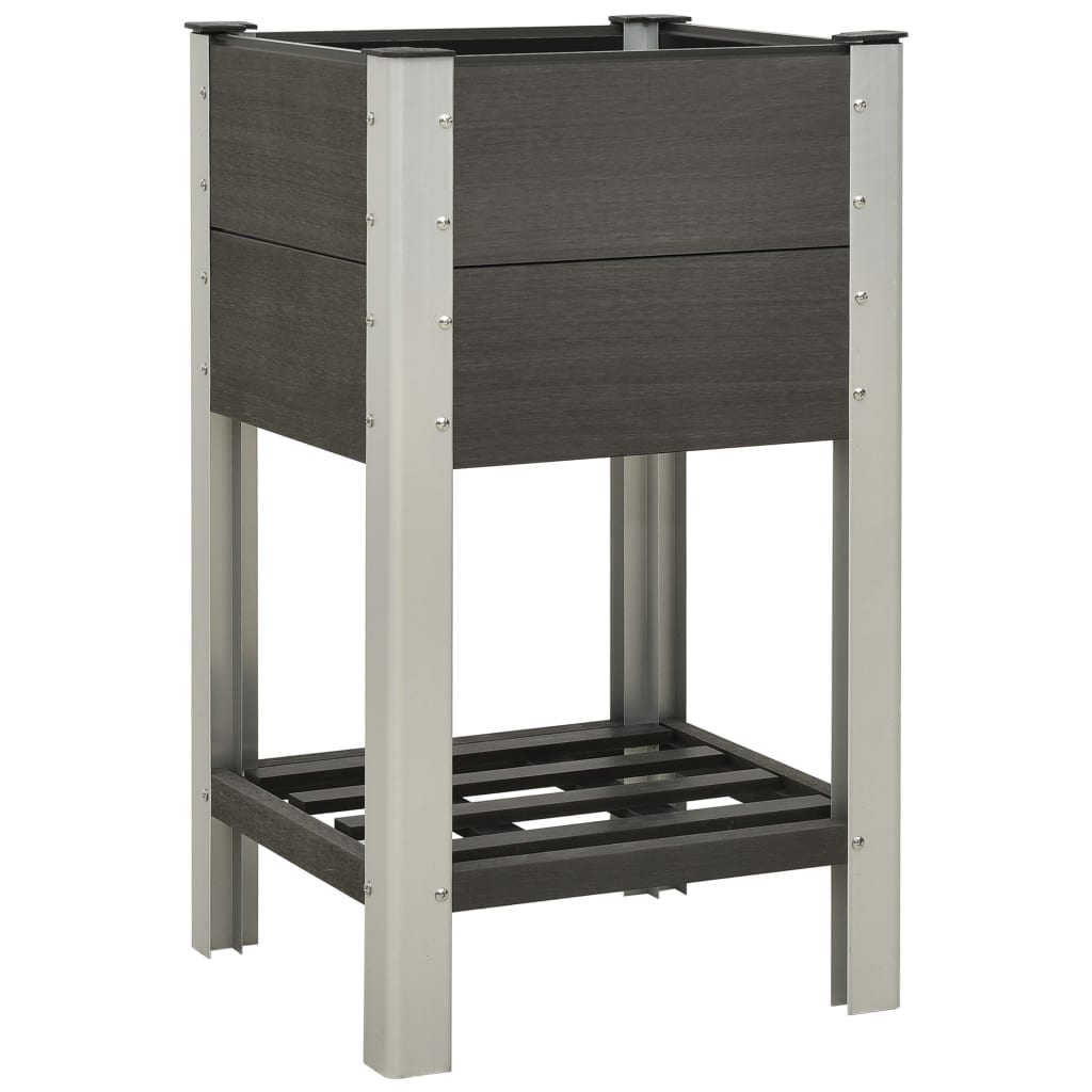 Planteur Vidaxl surélevé avec une étagère 50x50x90 cm gris HKC