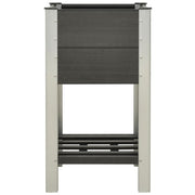 Planteur Vidaxl surélevé avec une étagère 50x50x90 cm gris HKC - afbeelding 2
