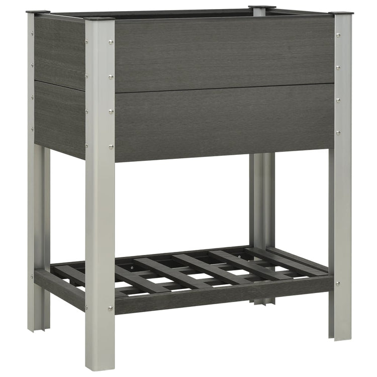 Planteur Vidaxl surélevé avec étagère 75x50x90 cm gris HKC