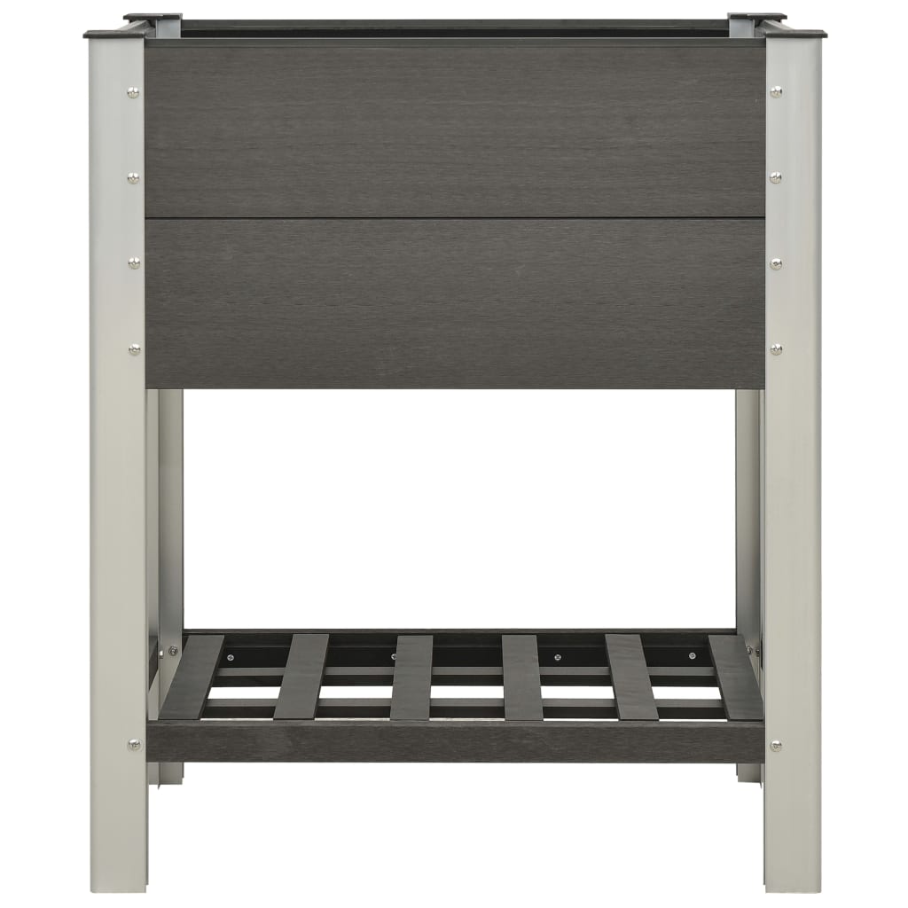 Planteur Vidaxl surélevé avec étagère 75x50x90 cm gris HKC