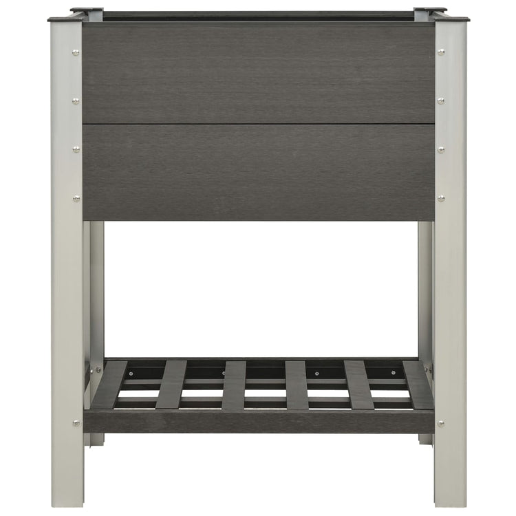 Planteur Vidaxl surélevé avec étagère 75x50x90 cm gris HKC