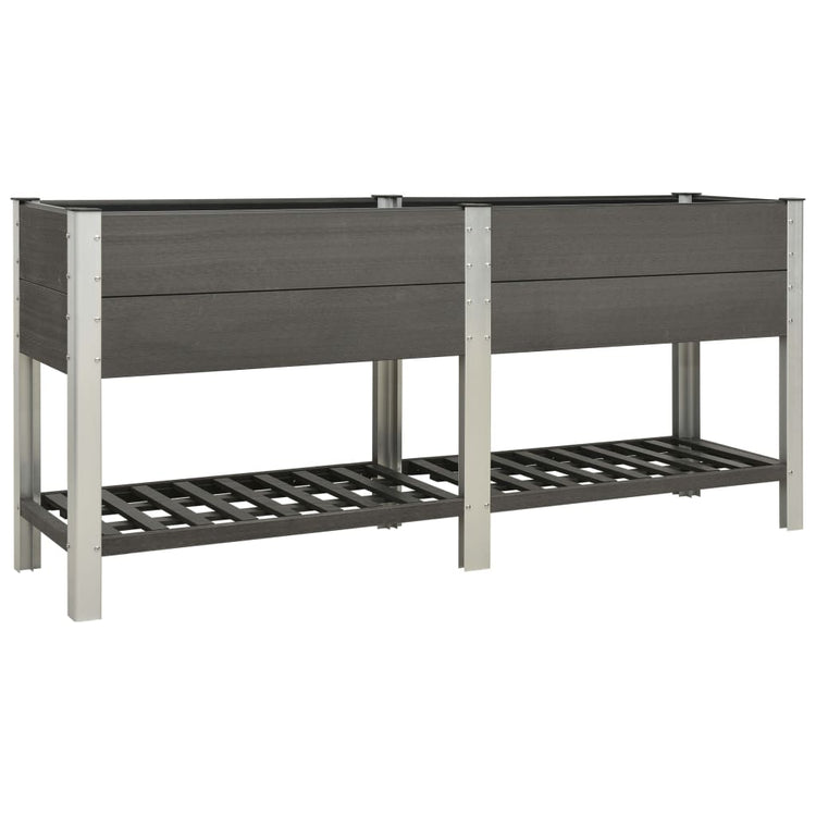 Planteur Vidaxl élevé avec une étagère 200x50x90 cm gris HKC