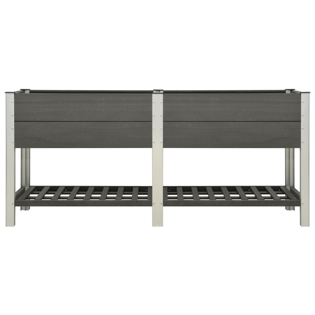 Planteur Vidaxl élevé avec une étagère 200x50x90 cm gris HKC
