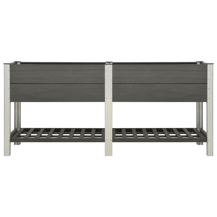 Planteur Vidaxl élevé avec une étagère 200x50x90 cm gris HKC