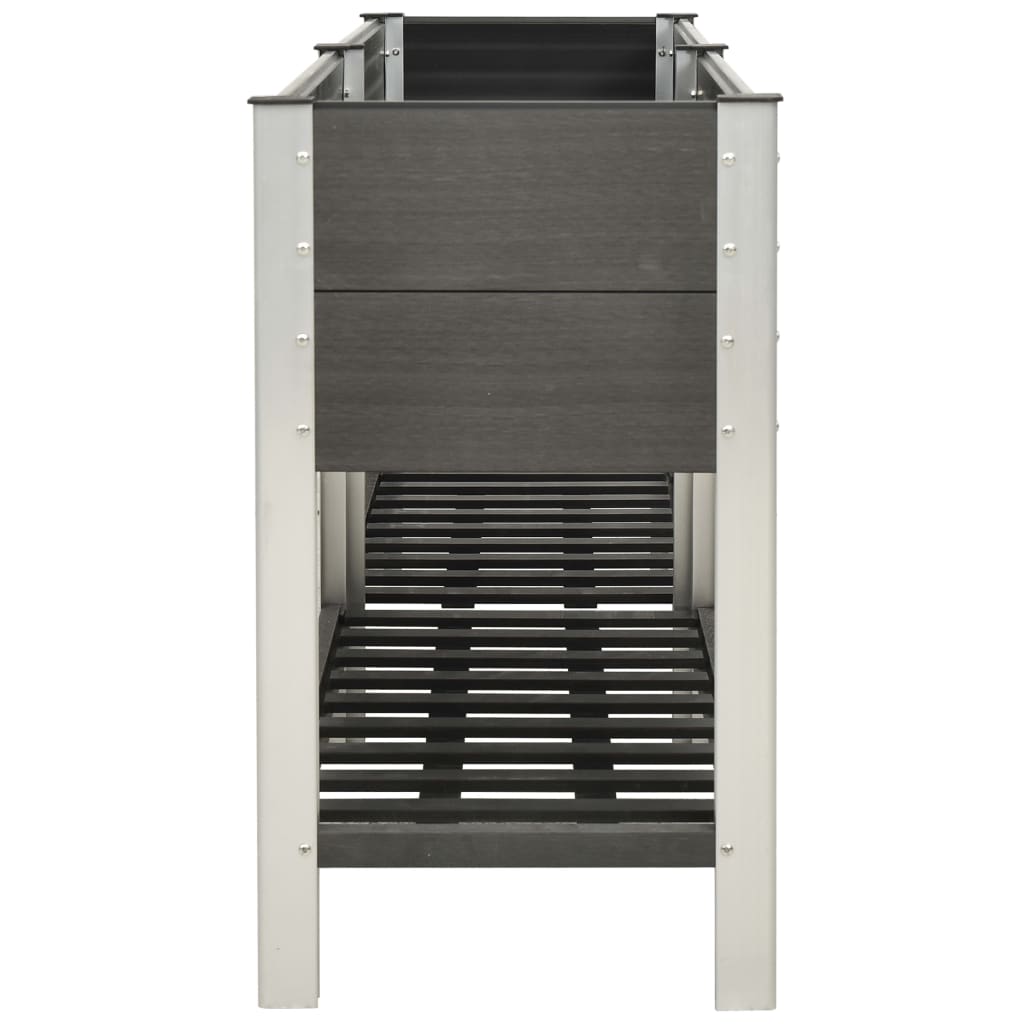 Planteur Vidaxl élevé avec une étagère 200x50x90 cm gris HKC