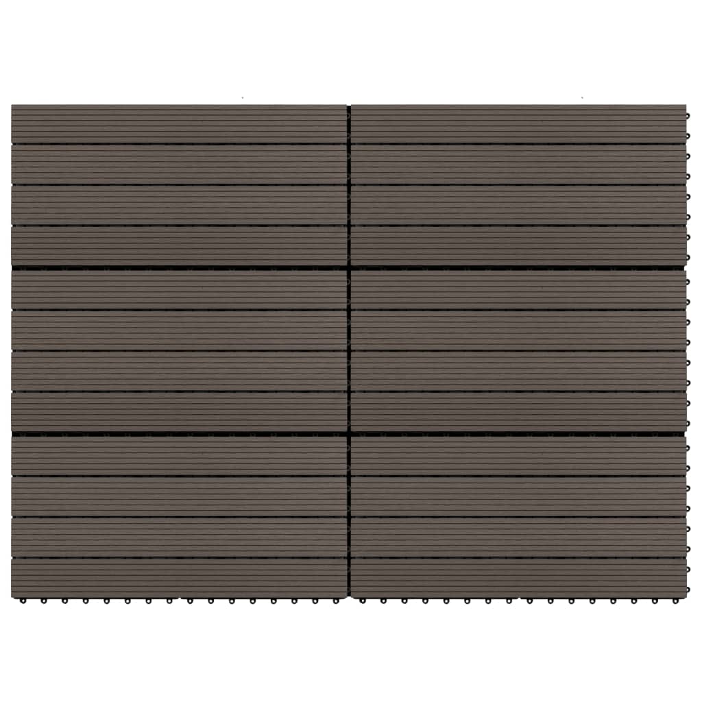 Vidaxl Terrace Tiles 6 PCS 60x30 cm 1,08 m² HKC brun foncé