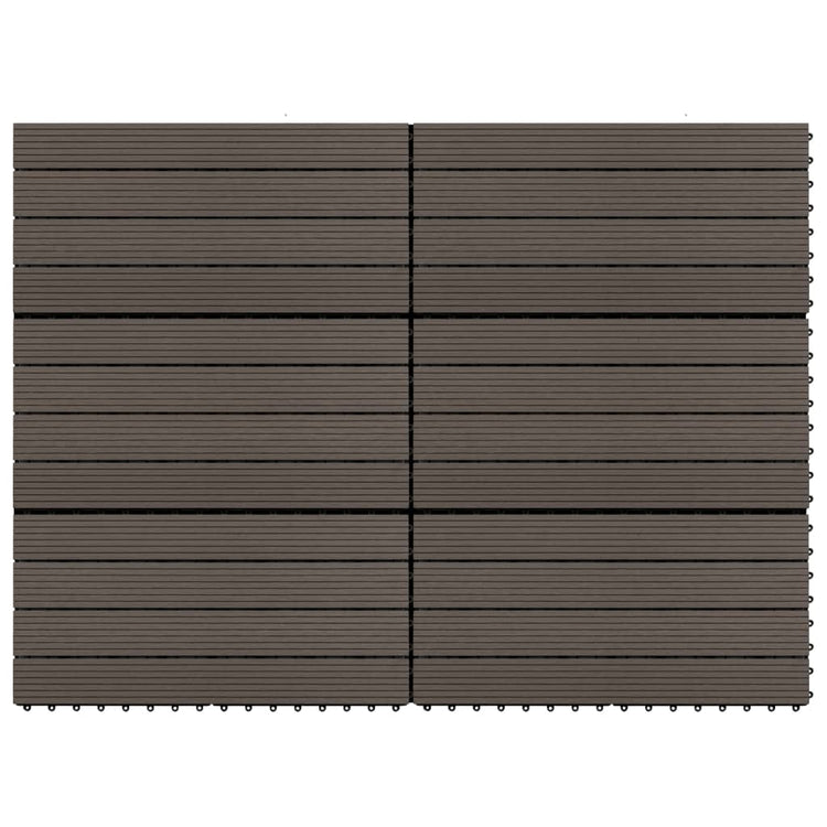 Vidaxl Terrace Tiles 6 PCS 60x30 cm 1,08 m² HKC brun foncé