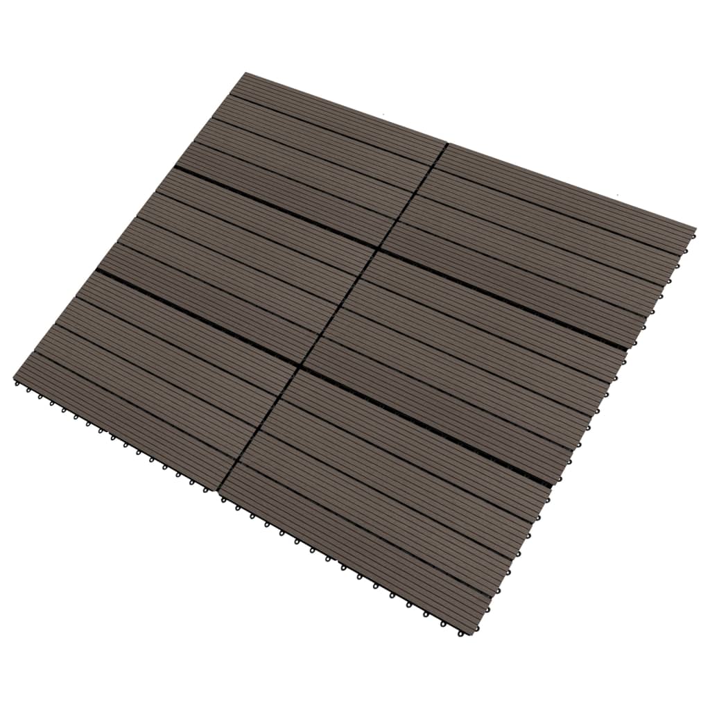 Vidaxl Terrace Tiles 6 PCS 60x30 cm 1,08 m² HKC brun foncé