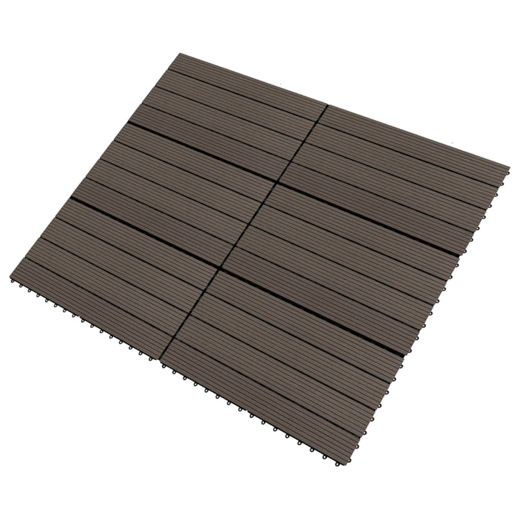 Vidaxl Terrace Tiles 6 PCS 60x30 cm 1,08 m² HKC brun foncé