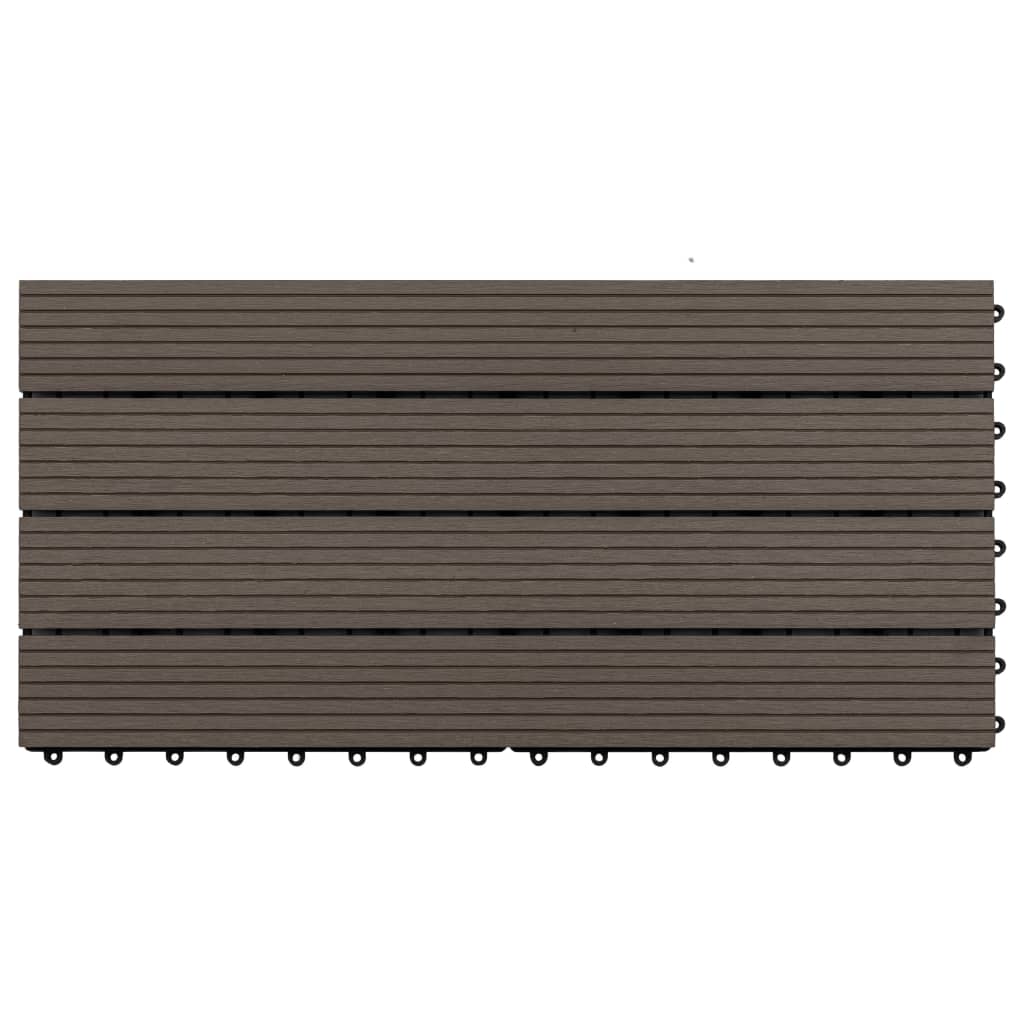 Vidaxl Terrace Tiles 6 PCS 60x30 cm 1,08 m² HKC brun foncé
