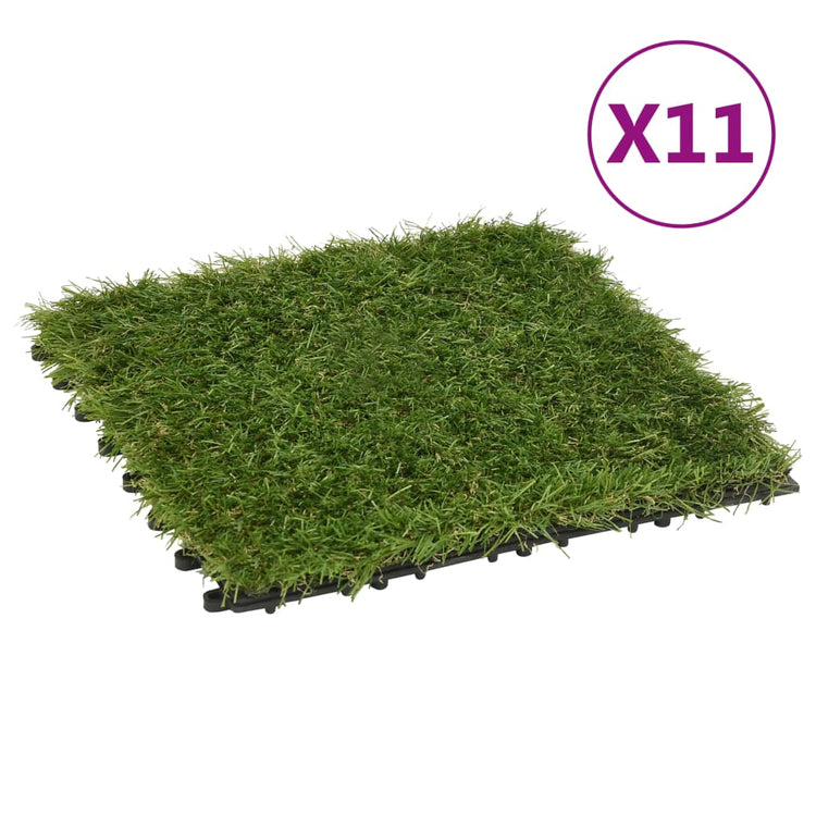 Vidaxl Tiles d'herbe artificielle 11 St 30x30 cm vert