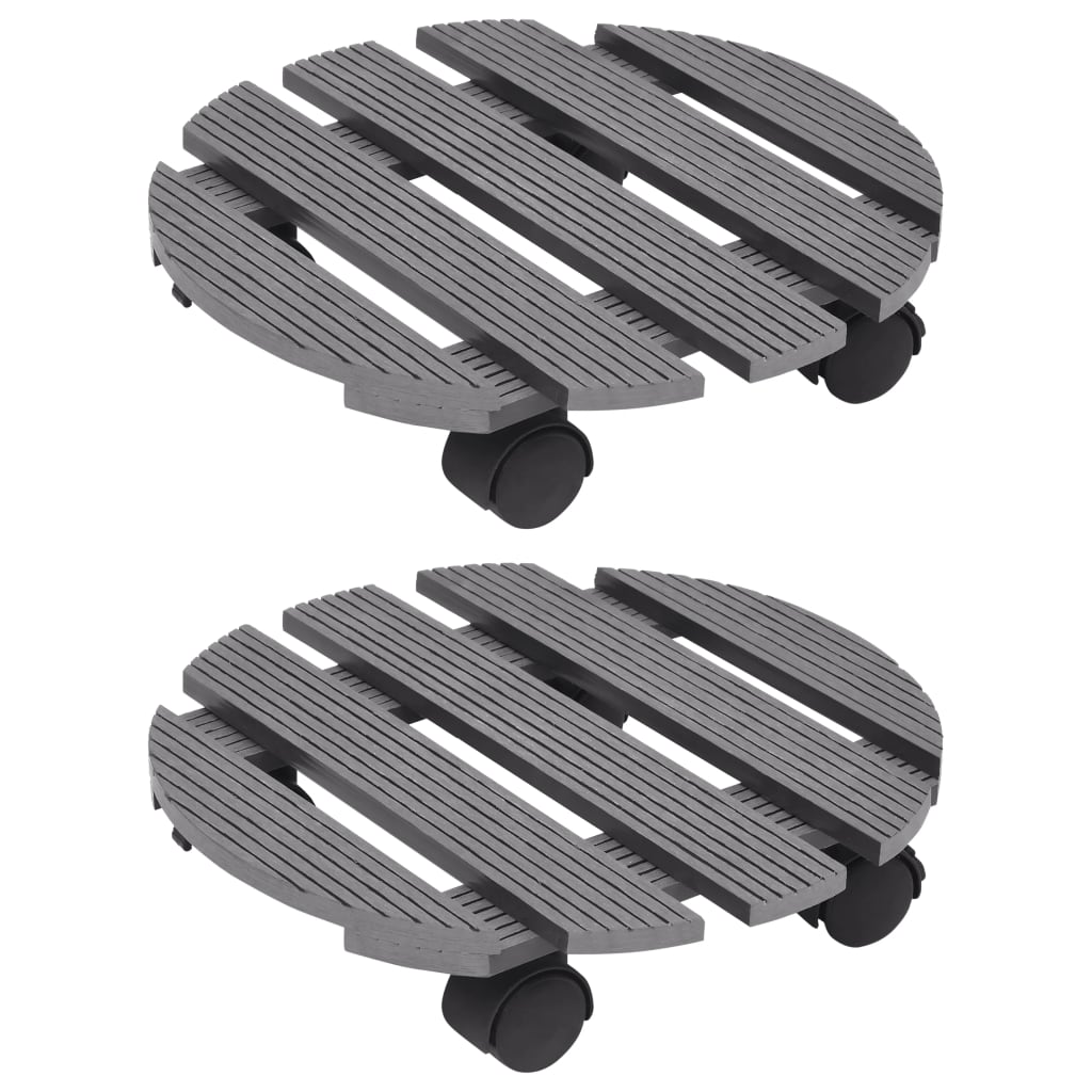 Vidaxl Plant Trolleys 2 PCS Ø30x7,5 cm HKC Gray