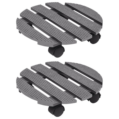 Vidaxl Plant Trolleys 2 PCS Ø30x7,5 cm HKC Gray