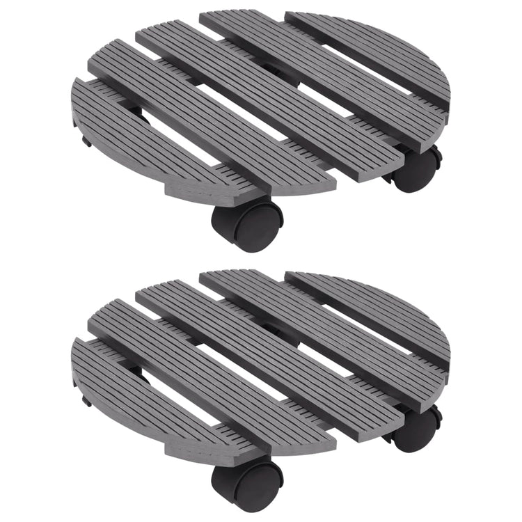 Vidaxl Plant Trolleys 2 PCS Ø30x7,5 cm HKC Gray