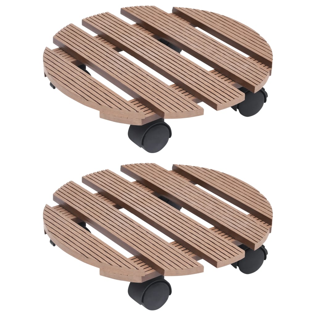 Vidaxl Plant Trolleys 2 PCS Ø30x7,5 cm HKC Brown