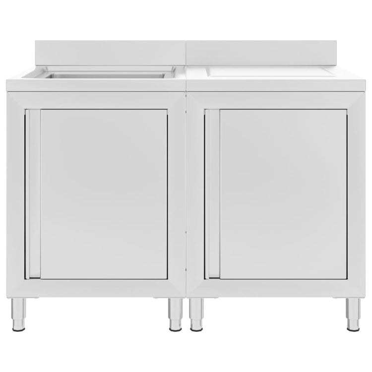 Armoire de lavabo Vidaxl Commercial 120x60x96 cm en acier inoxydable