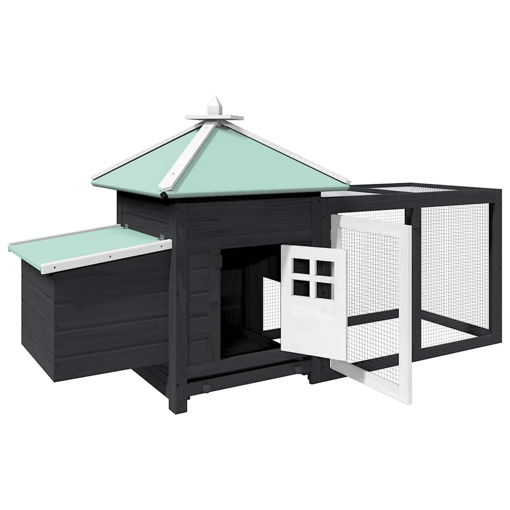Poulet Vidaxl avec nichoir 190x72x102 Green de pin massif