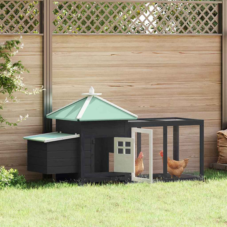 Poulet Vidaxl avec nichoir 190x72x102 Green de pin massif