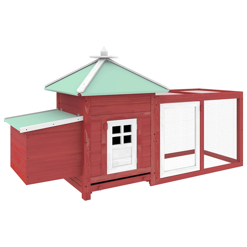 Poulet Vidaxl avec nichage 190x72x102 Pine Solid Red
