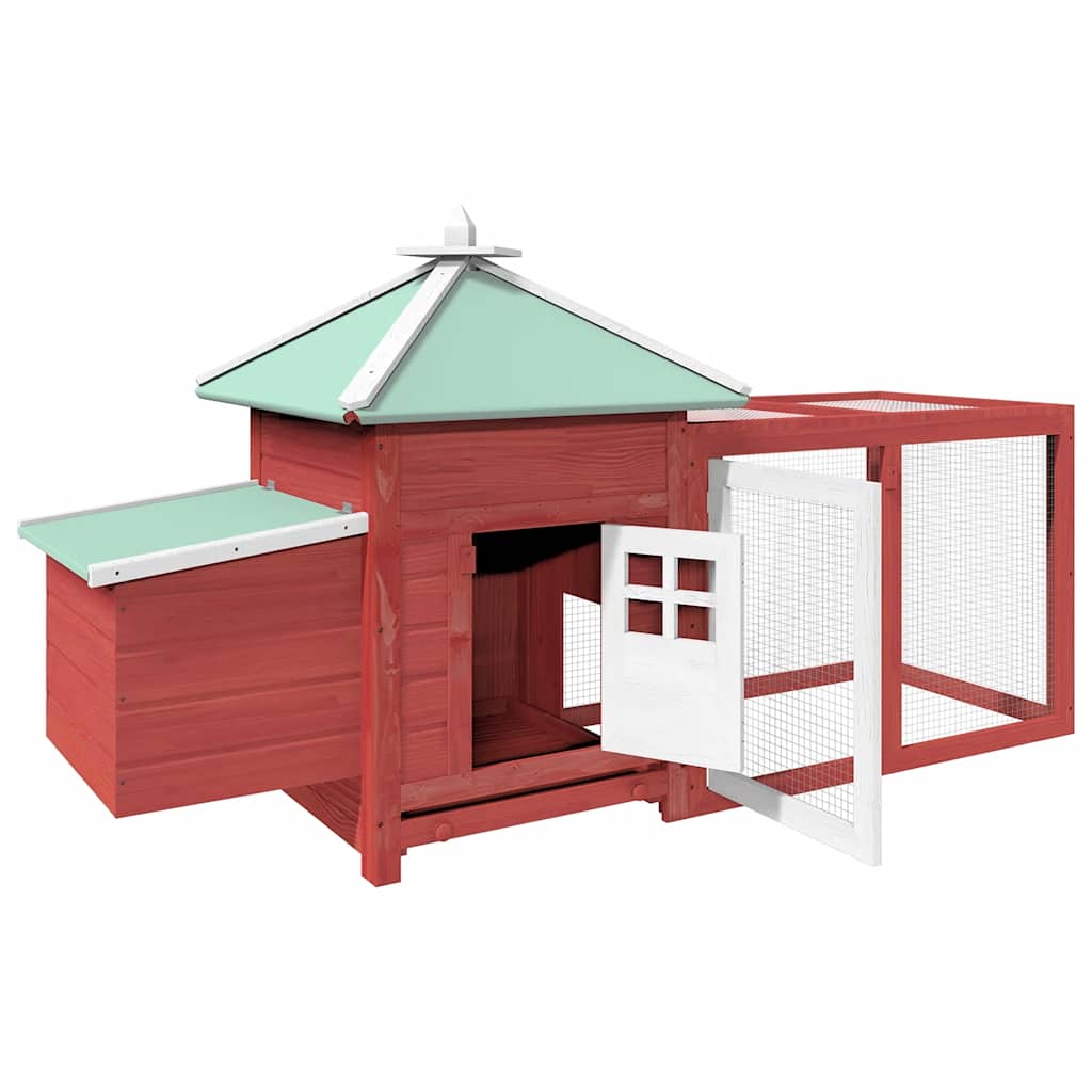 Poulet Vidaxl avec nichage 190x72x102 Pine Solid Red