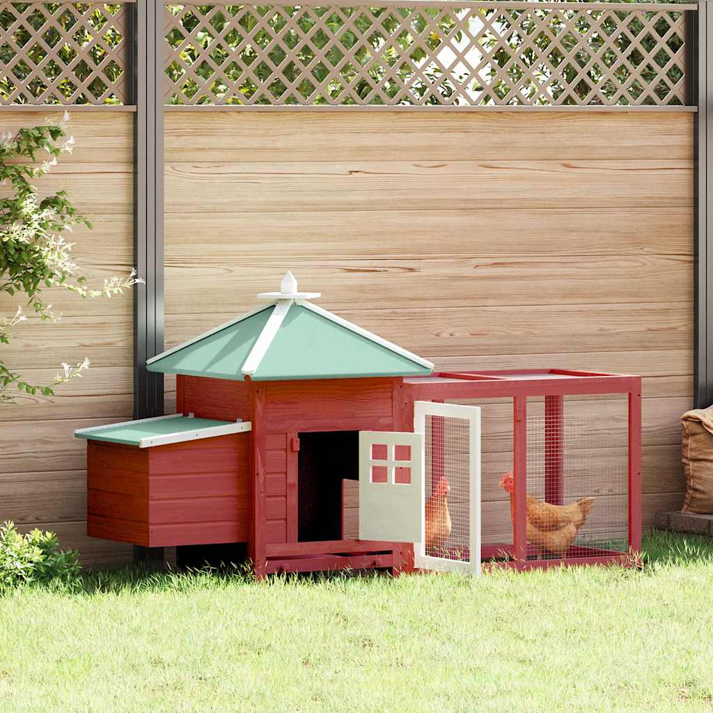 Poulet Vidaxl avec nichage 190x72x102 Pine Solid Red