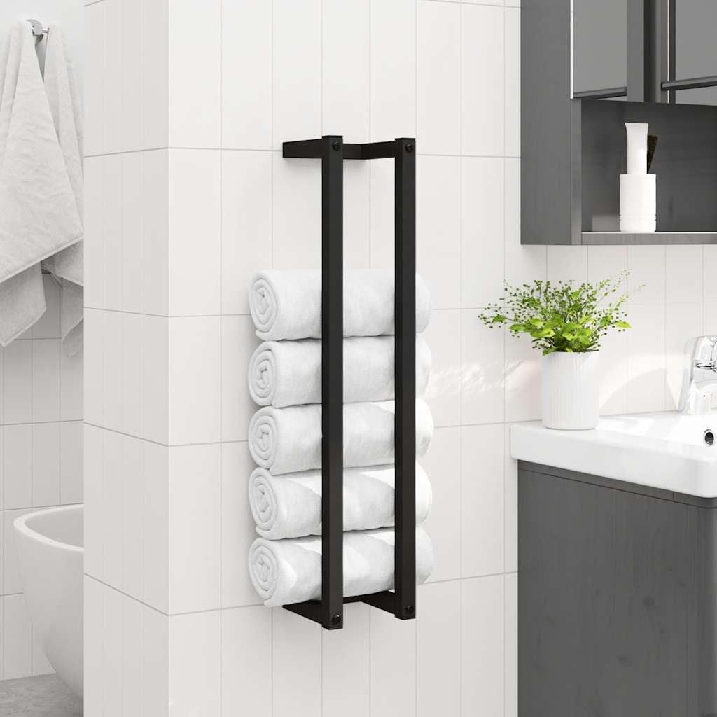 Rack de serviettes Vidaxl 12.5x12.5x60 cm Black